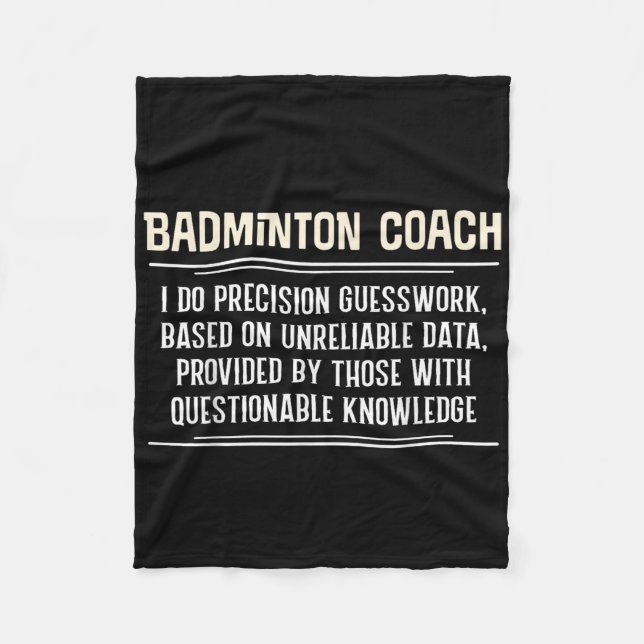 Funny Badminton Coach Graphic - I Do Precision Gue Fleecedecke (Vorderseite)