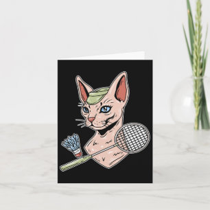 Funny Badminton Devon Rex Cat Shuttle Karte
