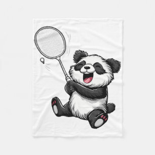 Funny Badminton Panda Badminton Player Shuttle Rac Fleecedecke