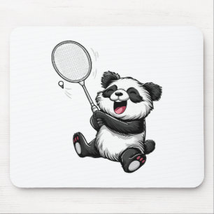Funny Badminton Panda Badminton Player Shuttle Rac Mousepad