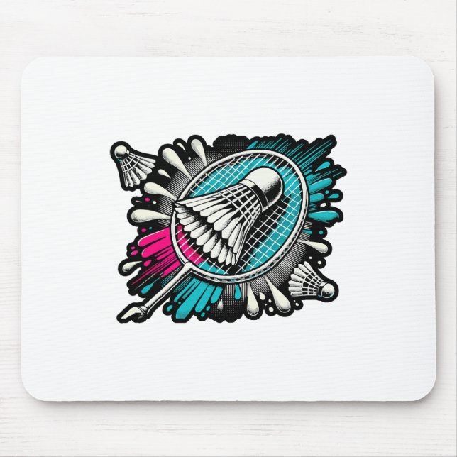 Funny Badminton Player Liebe Shuttle Design 17 Mousepad (Vorne)