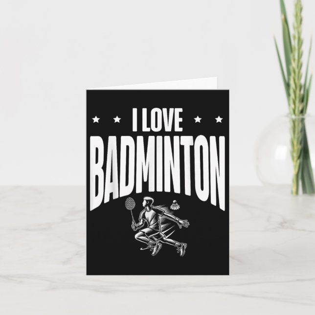 Funny Badminton Player Liebe Shuttle Design 1 Karte (Vorderseite)