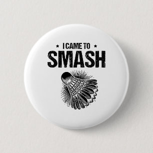 Funny Badminton Player Liebe Shuttle Design 24 Button