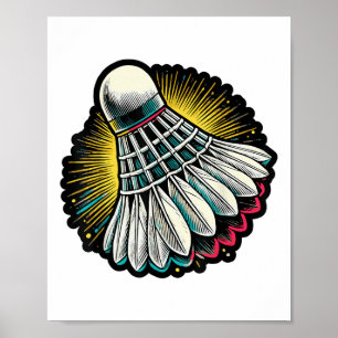 Funny Badminton Player Liebe Shuttle Design 3 Poster