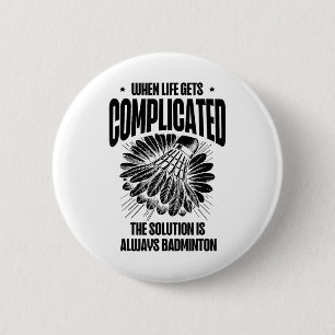 Funny Badminton Player Liebe Shuttle Design Button