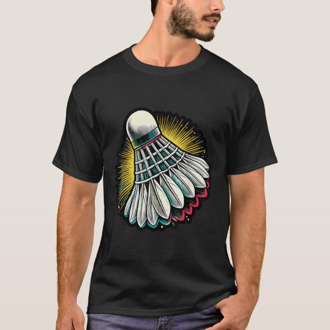 Funny Badminton Player Love Shuttle Design 3  T-Shirt (Vorderseite)