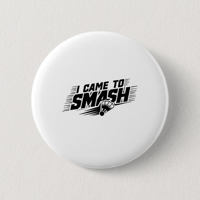 Funny Badminton Player Spaß Smash Shuttle 1 Button (Vorderseite)
