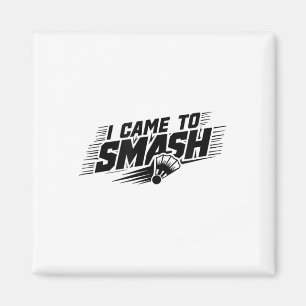 Funny Badminton Player Spaß Smash Shuttle Magnet