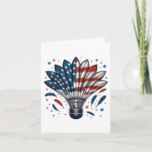 Funny Badminton Shuttle American USA Flag 4. J Karte