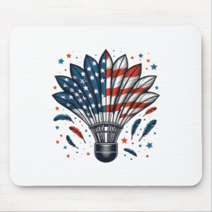 Funny Badminton Shuttle American USA Flag 4. J Mousepad