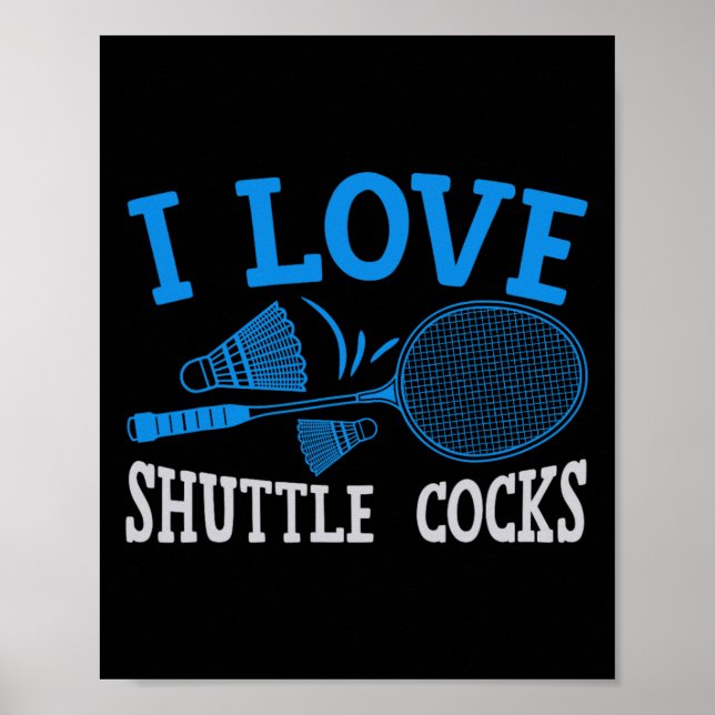 Funny Badminton Spaß Smash Shuttle Birdie Sport 3 Poster (Vorne)