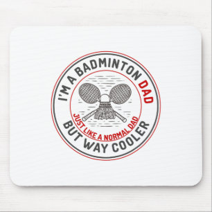 Funny Badminton Vater Shirt Men Badminton Player 2 Mousepad