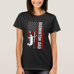 Funny Badminton Vater US-amerikanische Flagge für T-Shirt