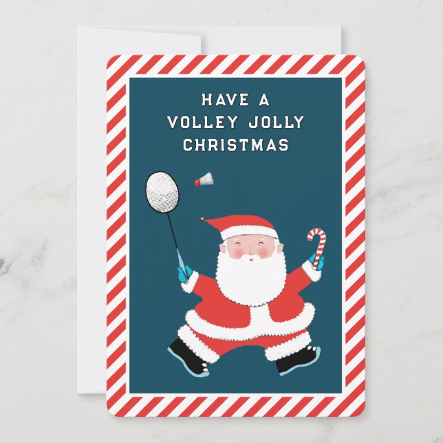 Funny Badminton Weihnachtskarten Feiertagskarte (Vorderseite)