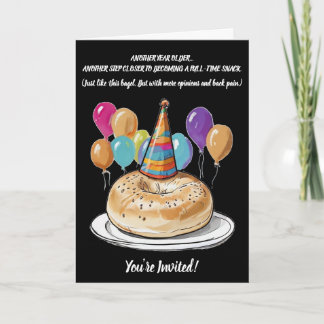 Funny Bagel Geburtstag mit Party Vibes Einladung