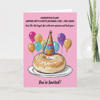 Funny Bagel Geburtstag mit Party Vibes Einladung