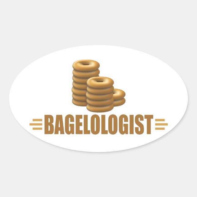 Funny Bagels Ovaler Aufkleber (Vorderseite)