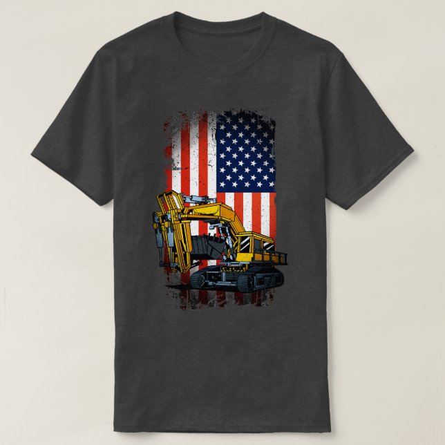 Funny Bagger Heavy Machines US Flag T-Shirt (Design vorne)
