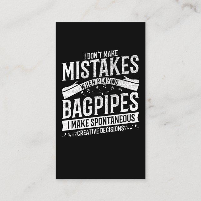 Funny Bagpipe Musician Music Loud Bagpiper Visitenkarte (Vorderseite)