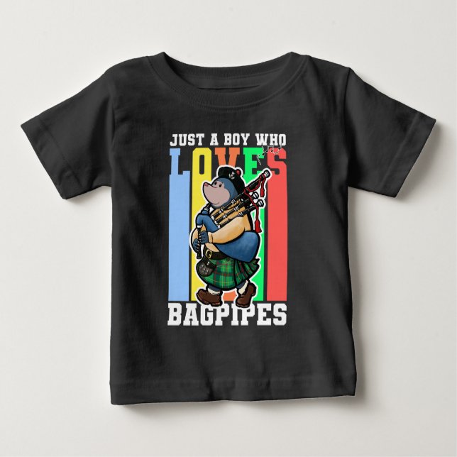 Funny Bagpipe Player Baby T-shirt (Vorderseite)