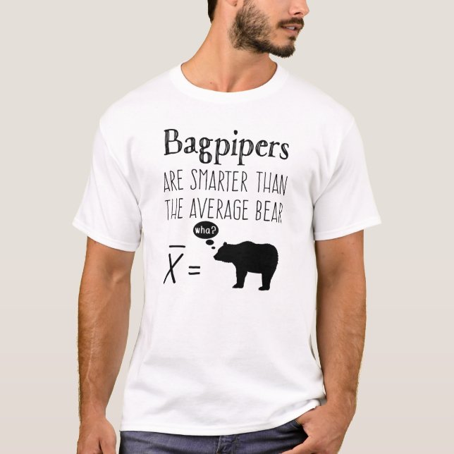 Funny Bagpipe T - Shirt - durchschnittlicher Bär (Vorderseite)