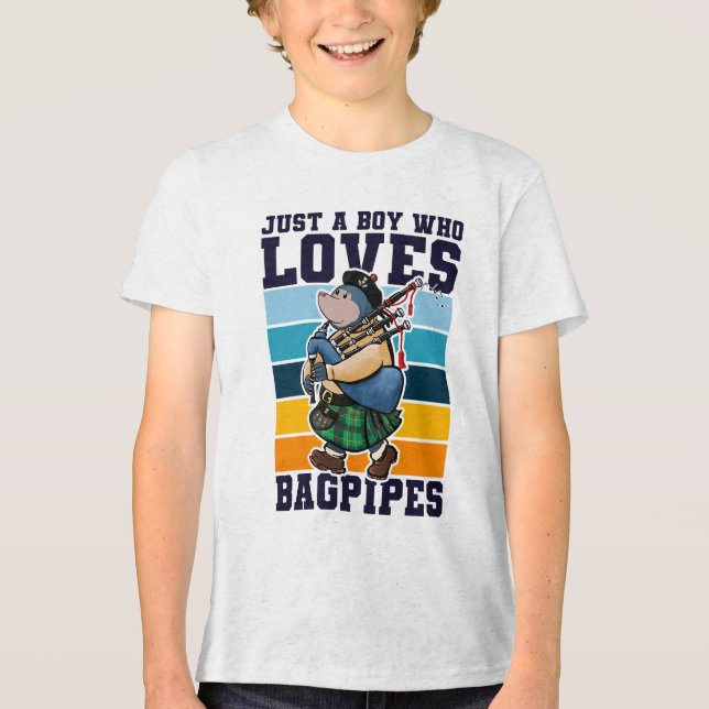 Funny Bagpipe Tri-Blend Shirt (Vorderseite)