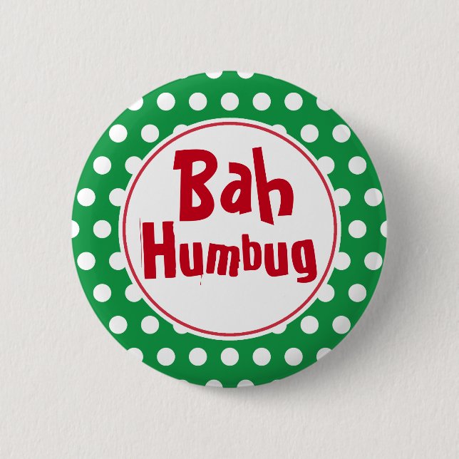 Funny Bah Humbug Christmas Button Button (Vorderseite)