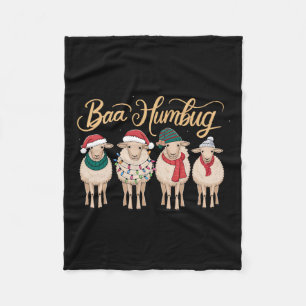 Funny Bah Humbug Christmas Funny Sheep Christmas B Fleecedecke