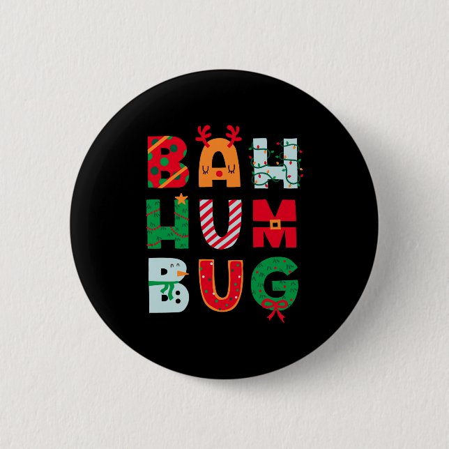 Funny Bah Humbug Holiday  Button (Vorderseite)