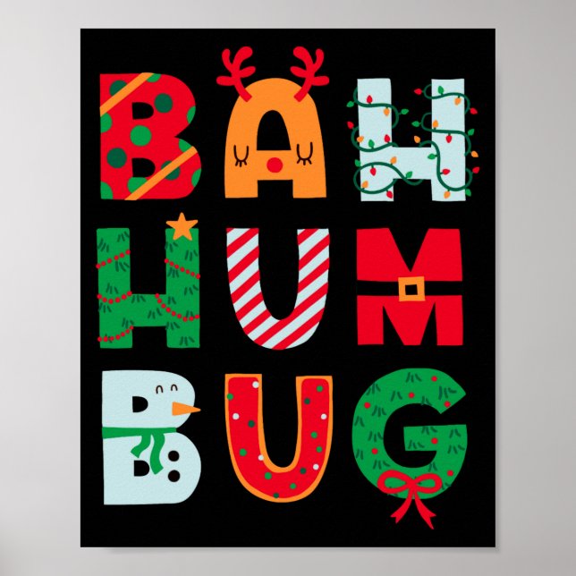 Funny Bah Humbug Holiday  Poster (Vorne)