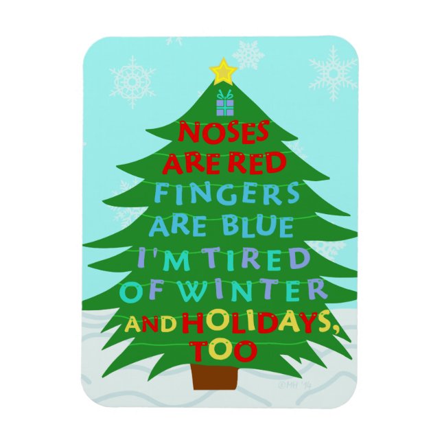 Funny Bah Humbug Weihnachtsgedicht Magnet (Vertikal)