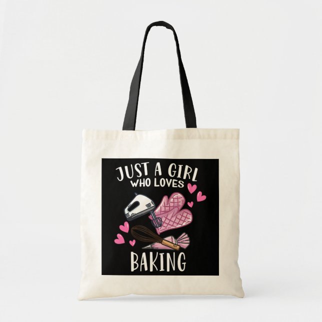 Funny Bake Backen Lover Nur ein Mädchen, die Liebe Tragetasche (Vorne)