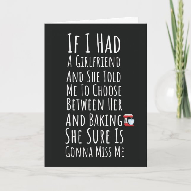Funny Baking Cards For Him Teen Boys Men Baker Karte (Vorderseite)