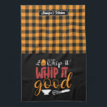 Funny Baking Pun Whip Es Gutes gelbes Kariertes Mu Geschirrtuch<br><div class="desc">Das coole Küchenhandtuch macht das Kochen noch angenehmer. Personalisiertes Geschenk für Familie und Freunde,  die Liebe Kochen,  Backen und probieren neue Rezepte in der Küche. Passen Sie die Formulierung an Ihren Anlass an. Mit dem Design-Tool können Sie den Schriftart-,  Schriftart- und Schriftart-Typ weiter ändern.</div>