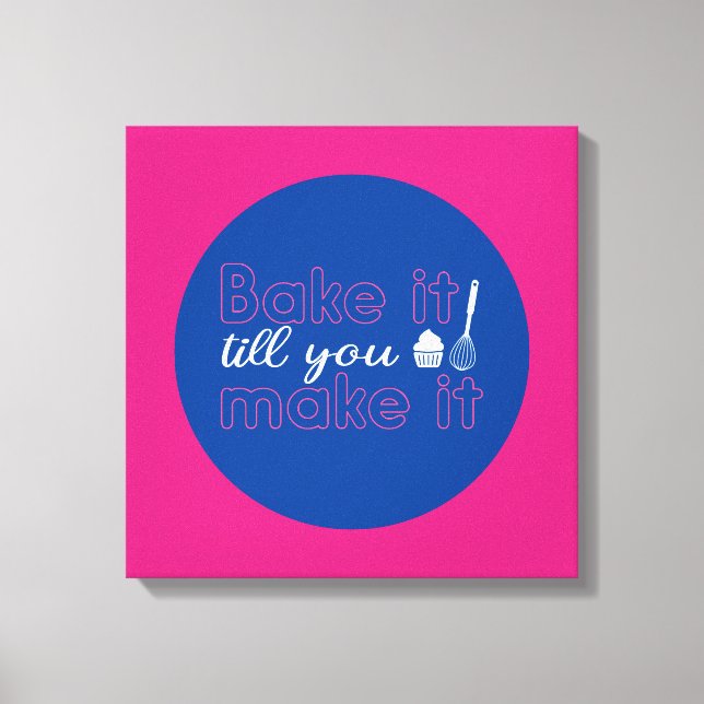 Funny Baking Quote Typografie Art Retro Farbe Leinwanddruck (Vorderseite)