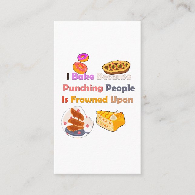 Funny Baking Shirt: Ich backe, weil ich Leute punk Visitenkarte (Vorderseite)