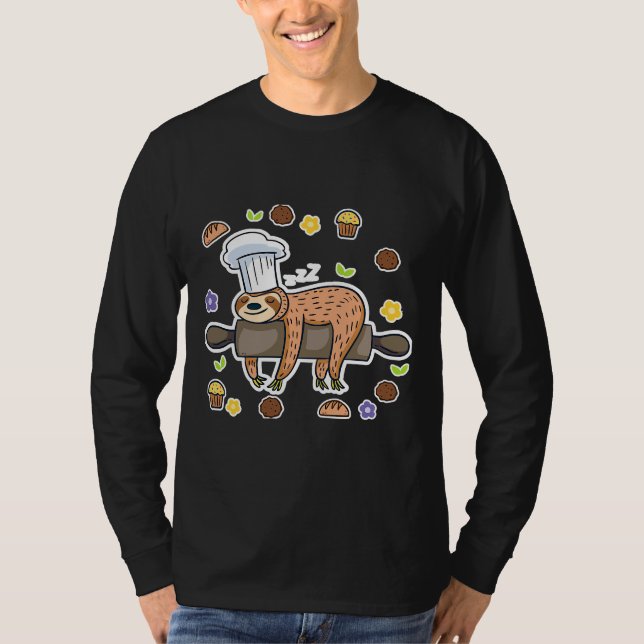 Funny Baking Sloth Baker Cupcake Active T-Shirt (Vorderseite)