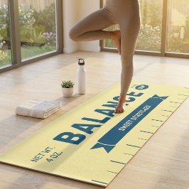 Funny "Balance" Butter Stick Personalized Yellow  Yogamatte