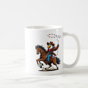 Funny Bald Eagle Cowboy Horseback Reiten Schwingen Kaffeetasse