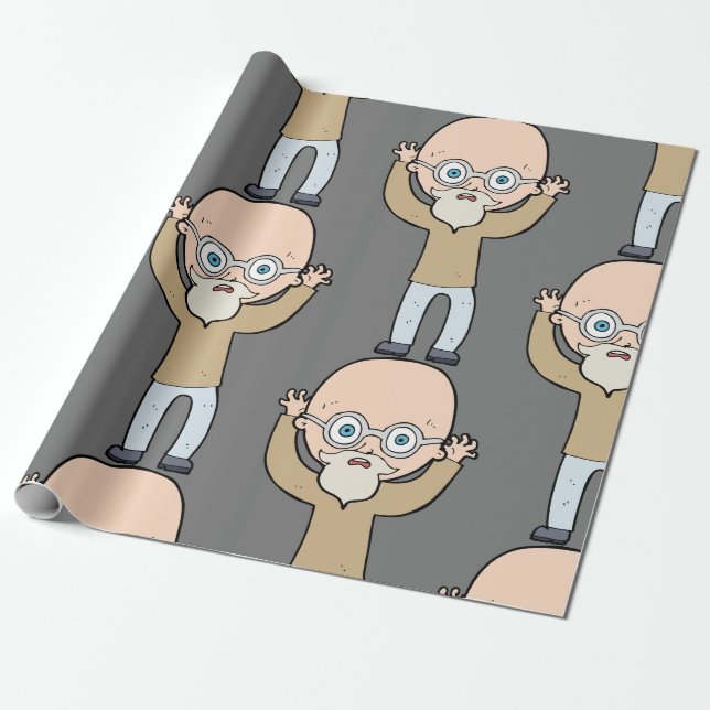 Funny Bald Man Geschenkpapier (Ungerollt)