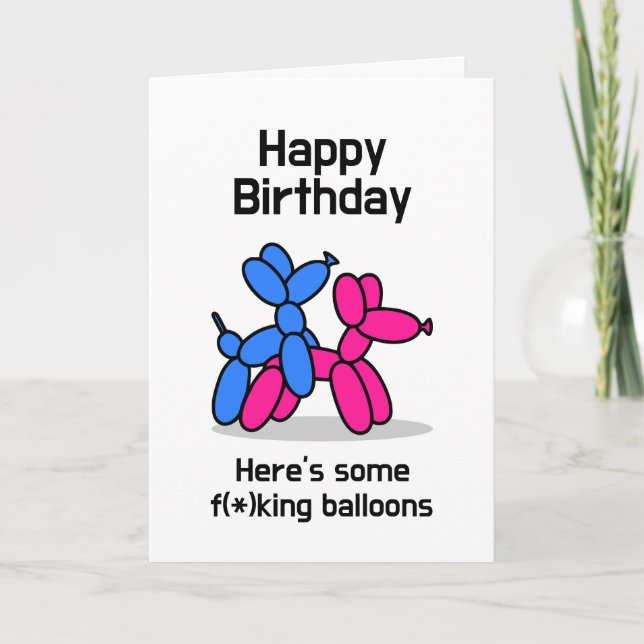Funny Balloons Geburtstagskarte Feiertagskarte (Vorderseite)