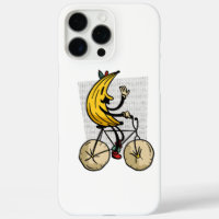 Funny Banana Biker Cartoon Design