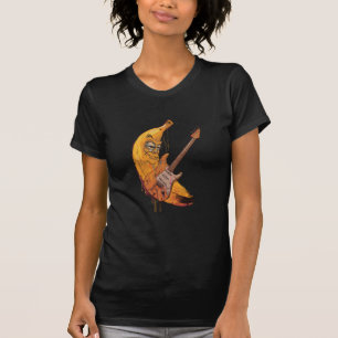 Funny Banana Guitar T-Shirt   Cartoon Music Tee