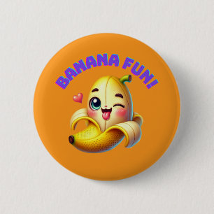 Funny Banana Winking Design for Fun and Playful Gi Button