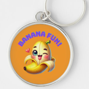 Funny Banana Winking Design for Fun and Playful Gi Schlüsselanhänger