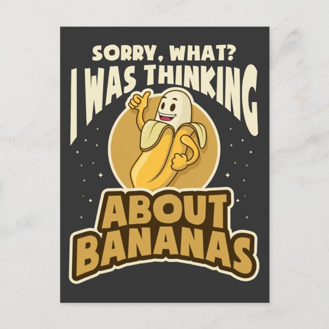 Funny Banana Zitat Obst Vegan Vegetarischer Spaß Postkarte (Vorderseite)