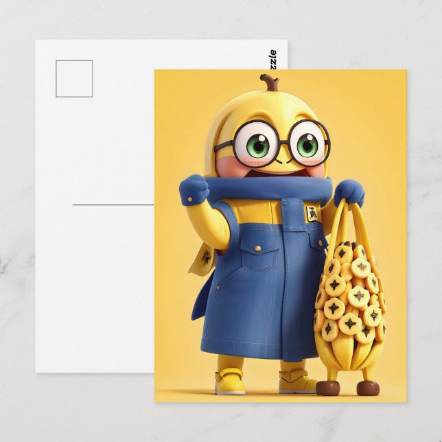 Funny Banane Postkarte (Vorne/Hinten)