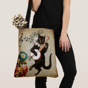Funny Banjo Musicien Sac fourre-tout de chats