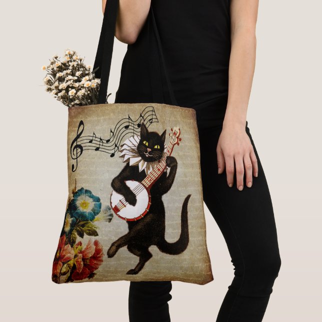 Funny Banjo Musicien Sac fourre-tout de chats (De près)