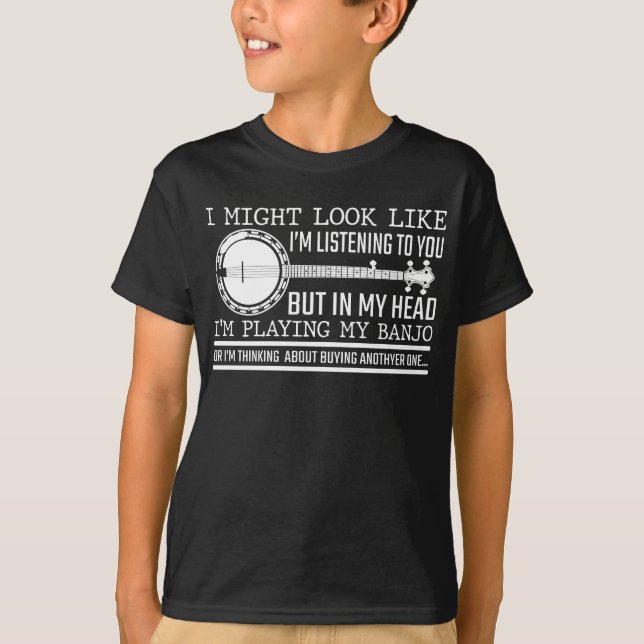 Funny Banjo Player Geschenk für Country Music Love T-Shirt (Vorderseite)